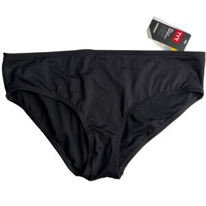TYR Durafast Elite Solid Mid-Rise Swim Bottoms Womens Plus Size 18 - Black $35